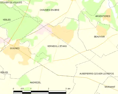 Detailkaart van de gemeente