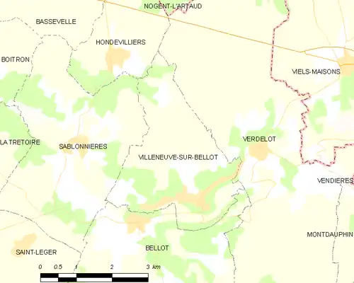 Detailkaart van de gemeente