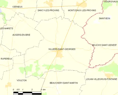 Detailkaart van de gemeente