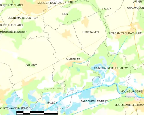 Detailkaart van de gemeente