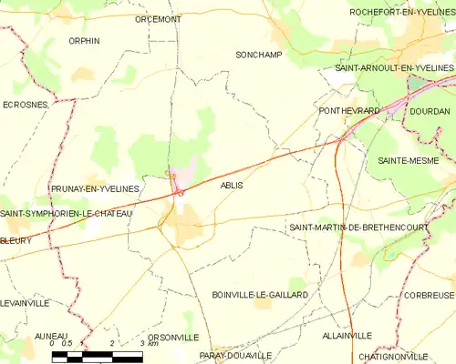 Detailkaart van de gemeente