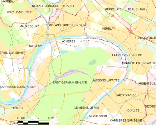 Detailkaart van de gemeente