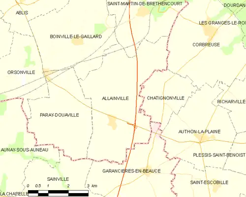 Detailkaart van de gemeente