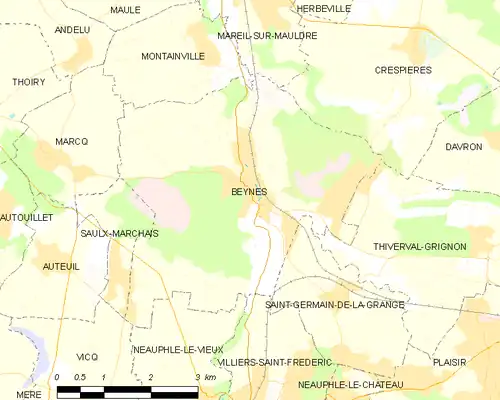 Detailkaart van de gemeente