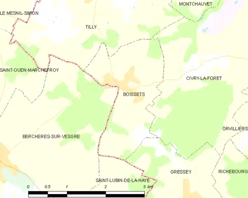 Detailkaart van de gemeente