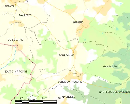 Detailkaart van de gemeente