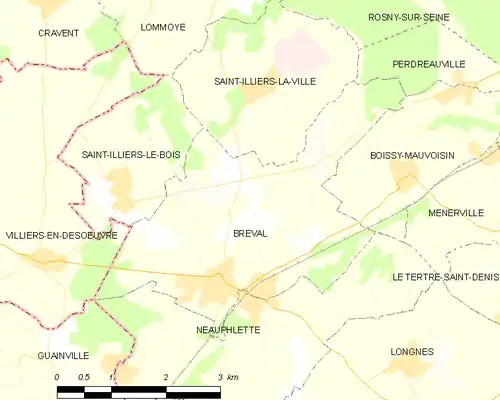 Detailkaart van de gemeente