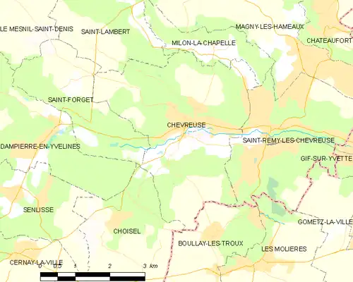 Detailkaart van de gemeente