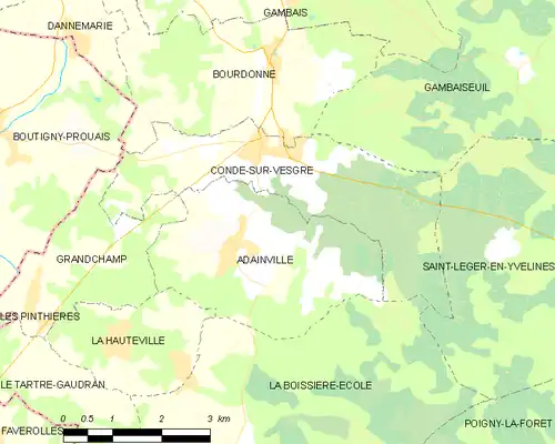 Detailkaart van de gemeente