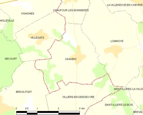 Detailkaart van de gemeente