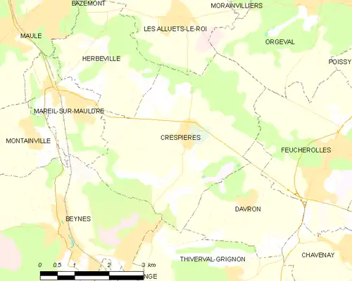 Detailkaart van de gemeente