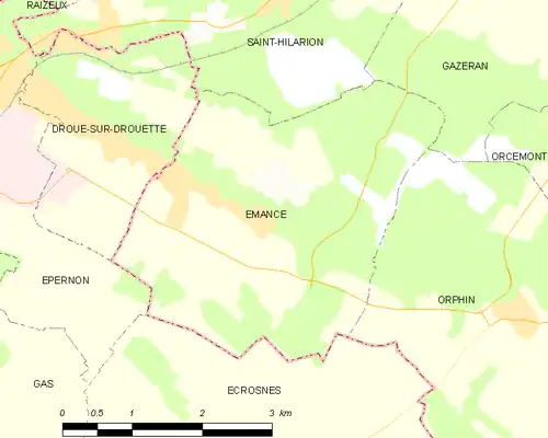 Detailkaart van de gemeente