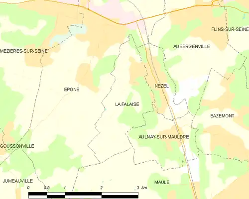 Detailkaart van de gemeente