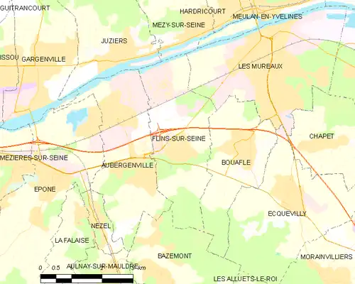 Detailkaart van de gemeente