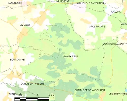 Detailkaart van de gemeente