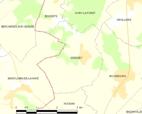 Detailkaart van de gemeente