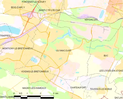 Detailkaart van de gemeente