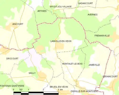 Detailkaart van de gemeente