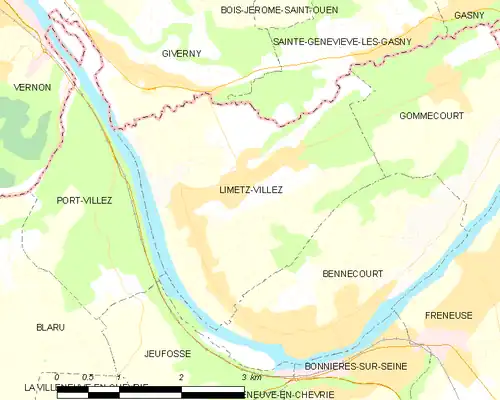 Detailkaart van de gemeente