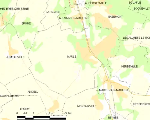 Detailkaart van de gemeente