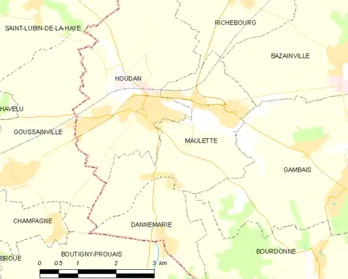 Detailkaart van de gemeente