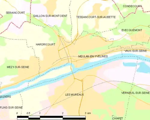 Detailkaart van de gemeente