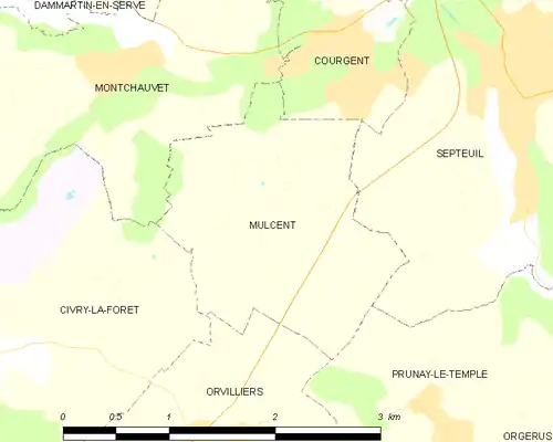 Detailkaart van de gemeente