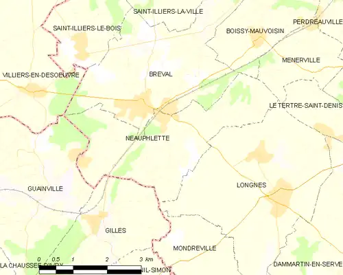 Detailkaart van de gemeente