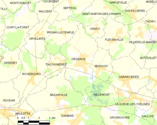 Detailkaart van de gemeente