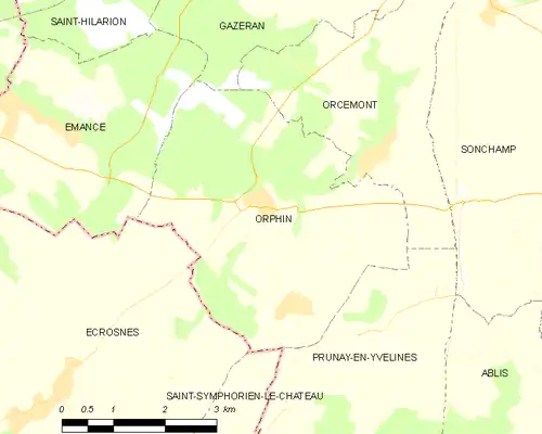 Detailkaart van de gemeente