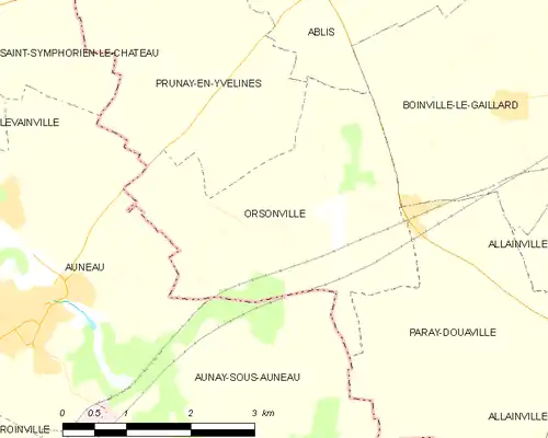 Detailkaart van de gemeente