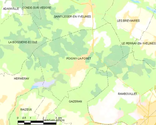 Detailkaart van de gemeente