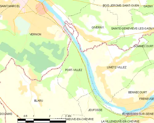 Detailkaart van de gemeente