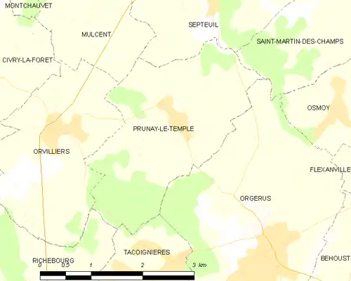 Detailkaart van de gemeente