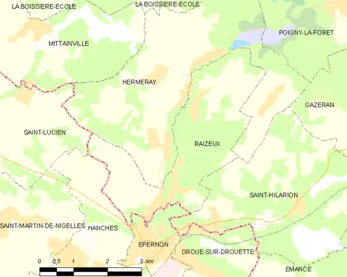 Detailkaart van de gemeente