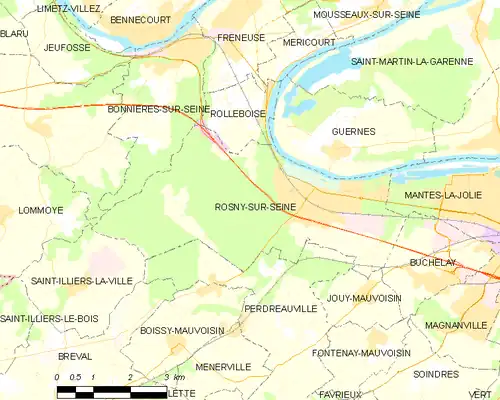 Detailkaart van de gemeente