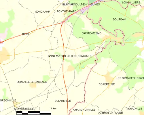 Detailkaart van de gemeente