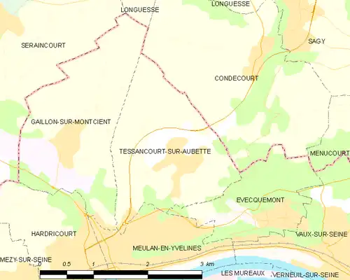 Detailkaart van de gemeente