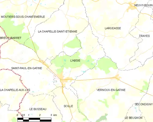 Detailkaart van de gemeente