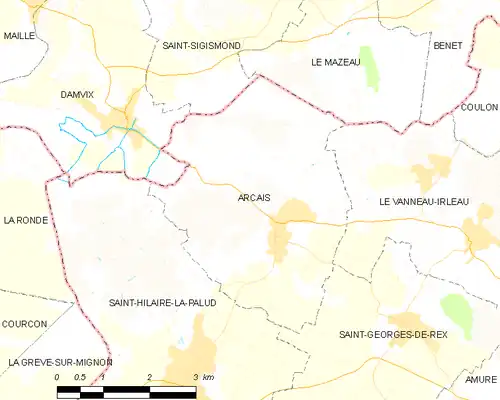Detailkaart van de gemeente