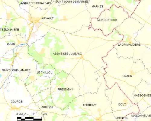 Detailkaart van de gemeente