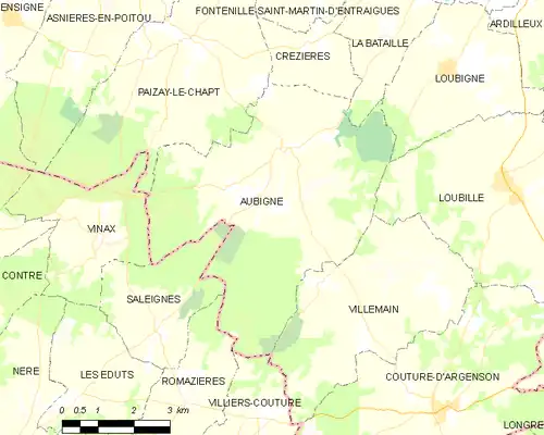 Detailkaart van de gemeente