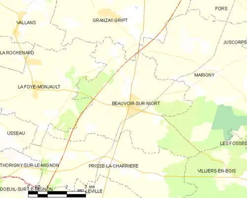 Detailkaart van de gemeente