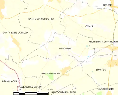 Detailkaart van de gemeente