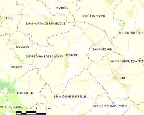 Detailkaart van de gemeente