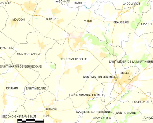 Detailkaart van de gemeente