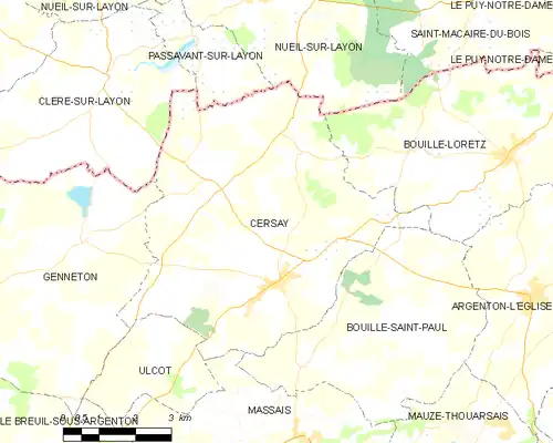 Detailkaart van de gemeente