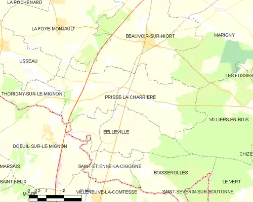 Detailkaart van de gemeente