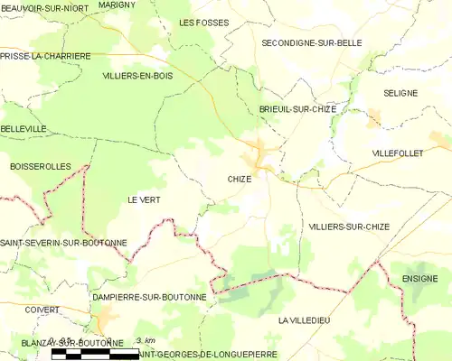 Detailkaart van de gemeente