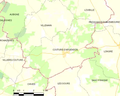 Detailkaart van de gemeente